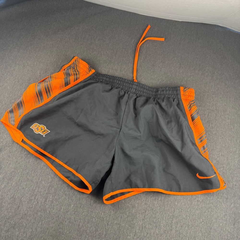 Nike OSU Cowboys Dri-FIT Running Shorts Womens XXL Gray Orange Oklahoma State